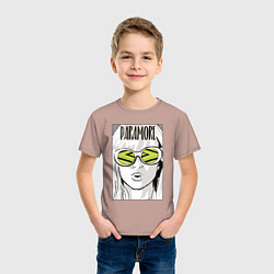 Футболка хлопковая детская Paramore - Hayley Williams, цвет: пыльно-розовый — фото 2