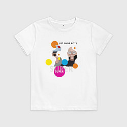 Футболка хлопковая детская Pet Shop Boys - Super, цвет: белый