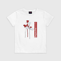 Футболка хлопковая детская Depeche Mode - Roses violator, цвет: белый