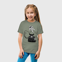 Футболка хлопковая детская Космический телефон, цвет: авокадо — фото 2
