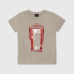 Футболка хлопковая детская Tardis red, цвет: миндальный