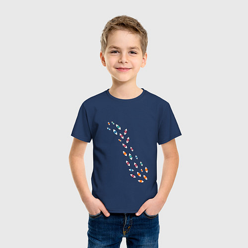 Детская футболка Дорожка из анимешных глаз / Тёмно-синий – фото 3