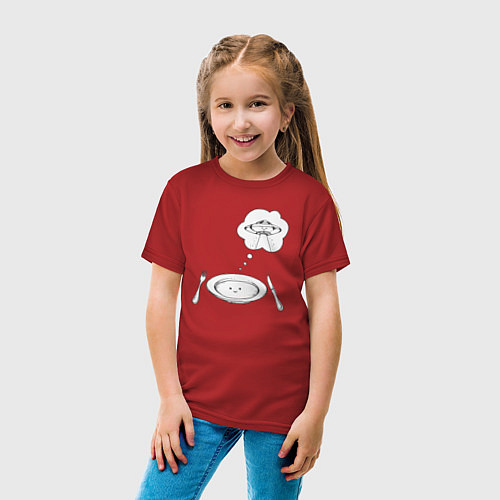 Детская футболка Космический обед / Красный – фото 4