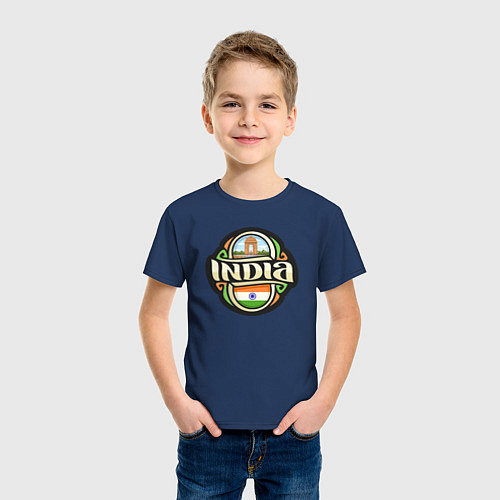 Детская футболка India / Тёмно-синий – фото 3
