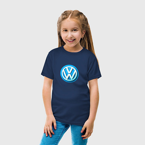 Детская футболка Volkswagen logo blue / Тёмно-синий – фото 4