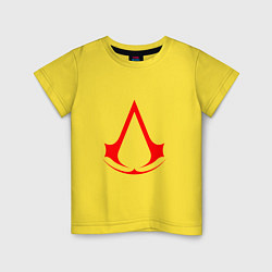 Футболка хлопковая детская Red logo of assassins, цвет: желтый