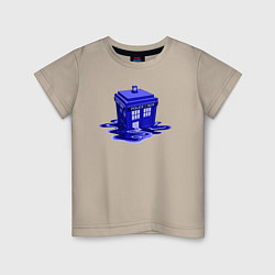 Футболка хлопковая детская Tardis ink, цвет: миндальный