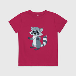 Детская футболка Классный серый енот