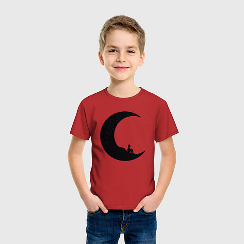Детская футболка Moon boy / Красный – фото 3