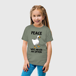 Футболка хлопковая детская Белый гусь с ножом, цвет: авокадо — фото 2