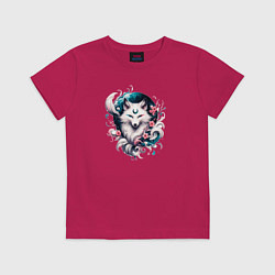 Футболка хлопковая детская Волшебная лиса Кумихо - Кицумэ, цвет: маджента
