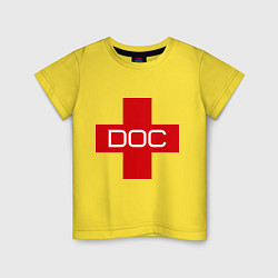 Футболка хлопковая детская Доктор, цвет: желтый