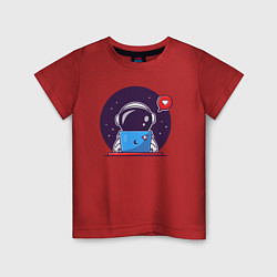 Футболка хлопковая детская Spaceman programmer, цвет: красный