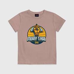 Футболка хлопковая детская Muay thai gym, цвет: пыльно-розовый