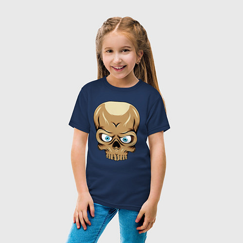 Детская футболка Черепушка / Тёмно-синий – фото 4