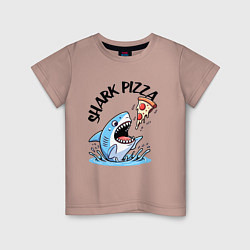 Детская футболка Shark pizza - ai art fantasy