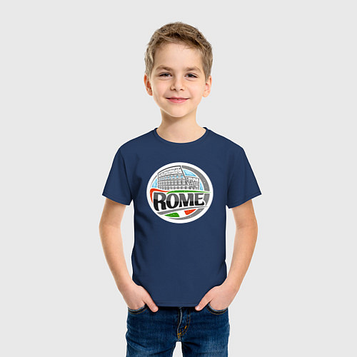 Детская футболка Рим - Италия / Тёмно-синий – фото 3