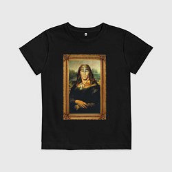 Детская футболка Шварценеггер в образе мона лизы
