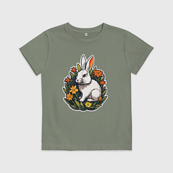Детская футболка Заяц и цветы