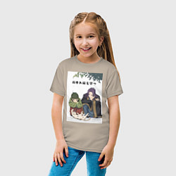 Футболка хлопковая детская Монолог фармацевта Маомао Жэньши, цвет: миндальный — фото 2