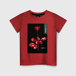 Футболка хлопковая детская Depeche mode rose, цвет: красный