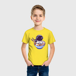 Футболка хлопковая детская Ramen spaceman, цвет: желтый — фото 2