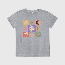 Футболка хлопковая детская Бохо орнамент, цвет: меланж