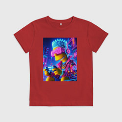 Детская футболка Bart Simpson esports player - neon glow