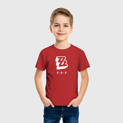 Футболка хлопковая детская Zenless Zone Zero logo, цвет: красный — фото 2