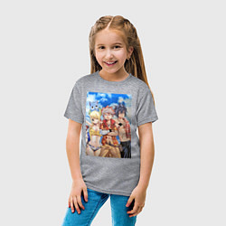 Футболка хлопковая детская Хвост Феи Нацу Драгнил Грей Фуллбастер, цвет: меланж — фото 2