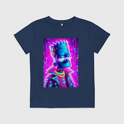 Детская футболка Кибер Барт цвета ультрамарин - нейросеть