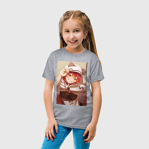 Детская футболка Реинкарнация безработного Эрис Бореас Грейрат кошк / Меланж – фото 4