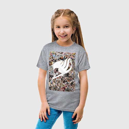 Детская футболка Хвост Феи Нацу Драгнил Эрза Скарлет коллаж / Меланж – фото 4