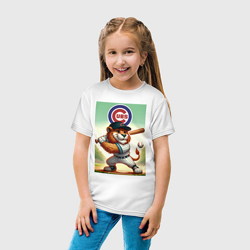 Детская футболка Lion - batter Chicago cubs / Белый – фото 4