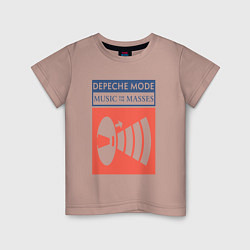 Футболка хлопковая детская Depeche Mode - Music for the masses merch, цвет: пыльно-розовый