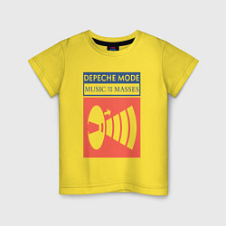 Футболка хлопковая детская Depeche Mode - Music for the masses merch, цвет: желтый