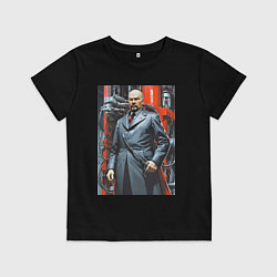 Детская футболка Ленин в кожанке - киберпанк
