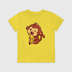 Футболка хлопковая детская Monkey banana, цвет: желтый