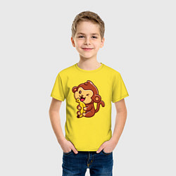 Футболка хлопковая детская Monkey banana, цвет: желтый — фото 2