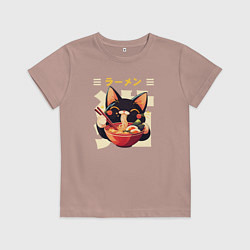 Детская футболка Ramen and cat