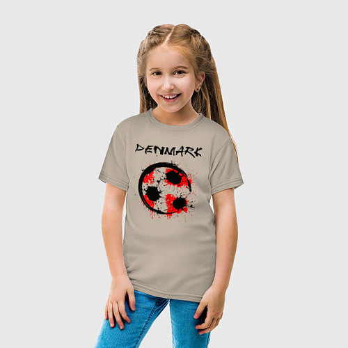 Детская футболка Сборная Дании / Миндальный – фото 4