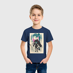 Футболка хлопковая детская Магическая битва Маки Дзэнин маг, цвет: тёмно-синий — фото 2