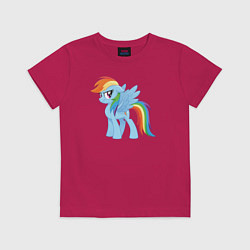 Футболка хлопковая детская Рейнбоу Дэш из My Little Pony в кино, цвет: маджента