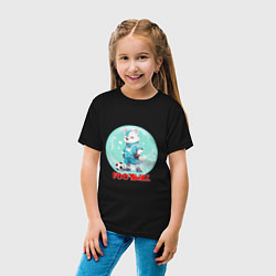 Футболка хлопковая детская Забавный гордый футболист, цвет: черный — фото 2