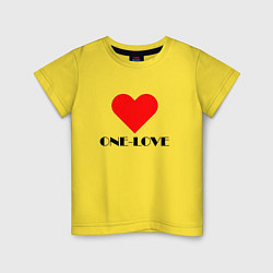 Футболка хлопковая детская One - love, цвет: желтый