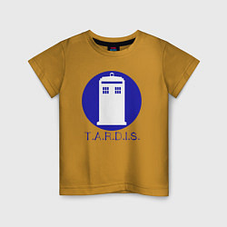 Футболка хлопковая детская Blue tardis, цвет: горчичный