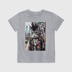 Детская футболка Нью-Йоркский панк музыкант - нейросеть