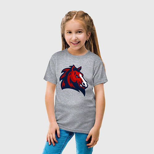 Детская футболка Красный конь / Меланж – фото 4