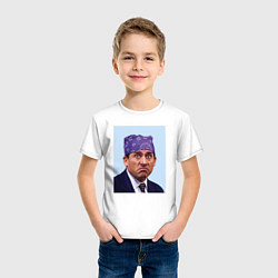 Футболка хлопковая детская Michael Scott - Prison mike the office meme, цвет: белый — фото 2