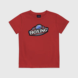Футболка хлопковая детская Boxing sport, цвет: красный